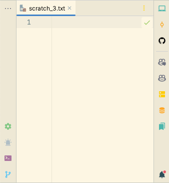 Display of PHPStorm windows oganization, with most of the icons on the right bar